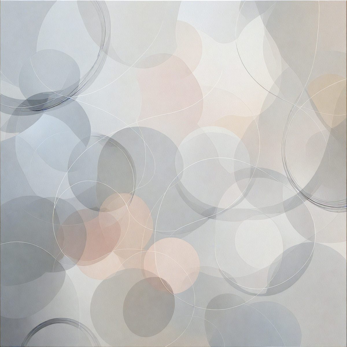 The primary subject of the image is a pattern of circles, which are arranged in various sizes and shapes. The setting is a white wall, and the visual style appears to be a combination of digital art and illustration. The dominant colors in the image are shades of pink and white, creating a warm and inviting atmosphere.